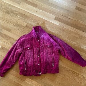 Free People Fuchsia Bomber Jacket